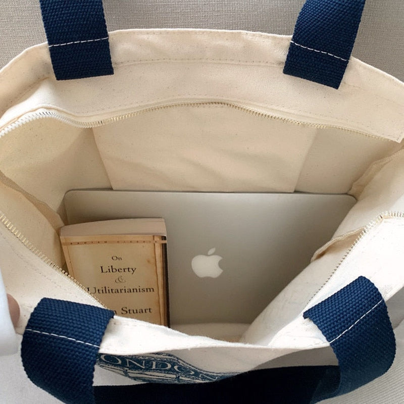 London Books Canvas Shoulder Bag