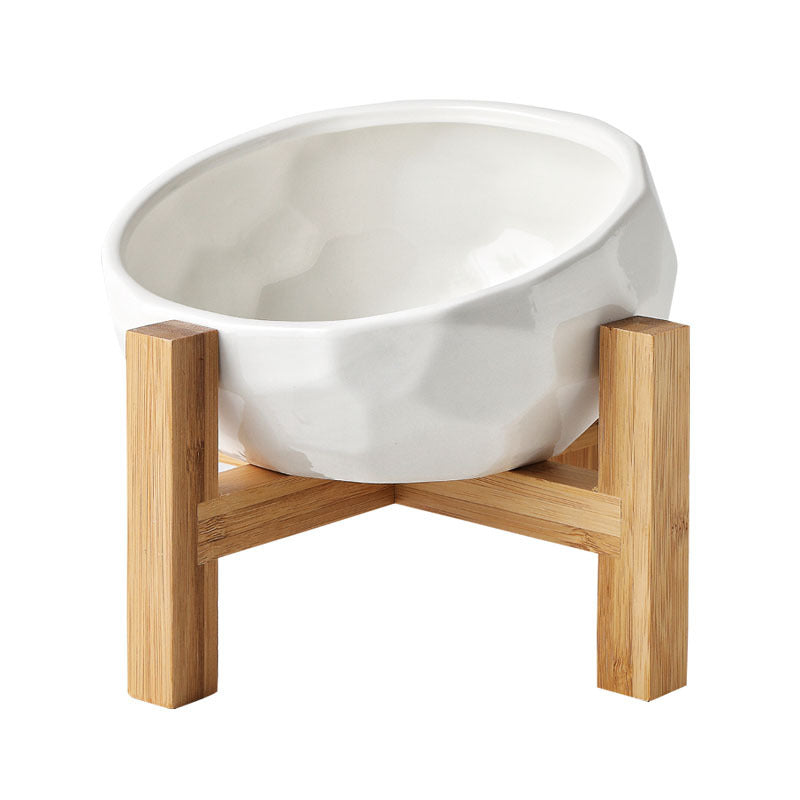 Purr-fect Cat Bowl and Bamboo Stand