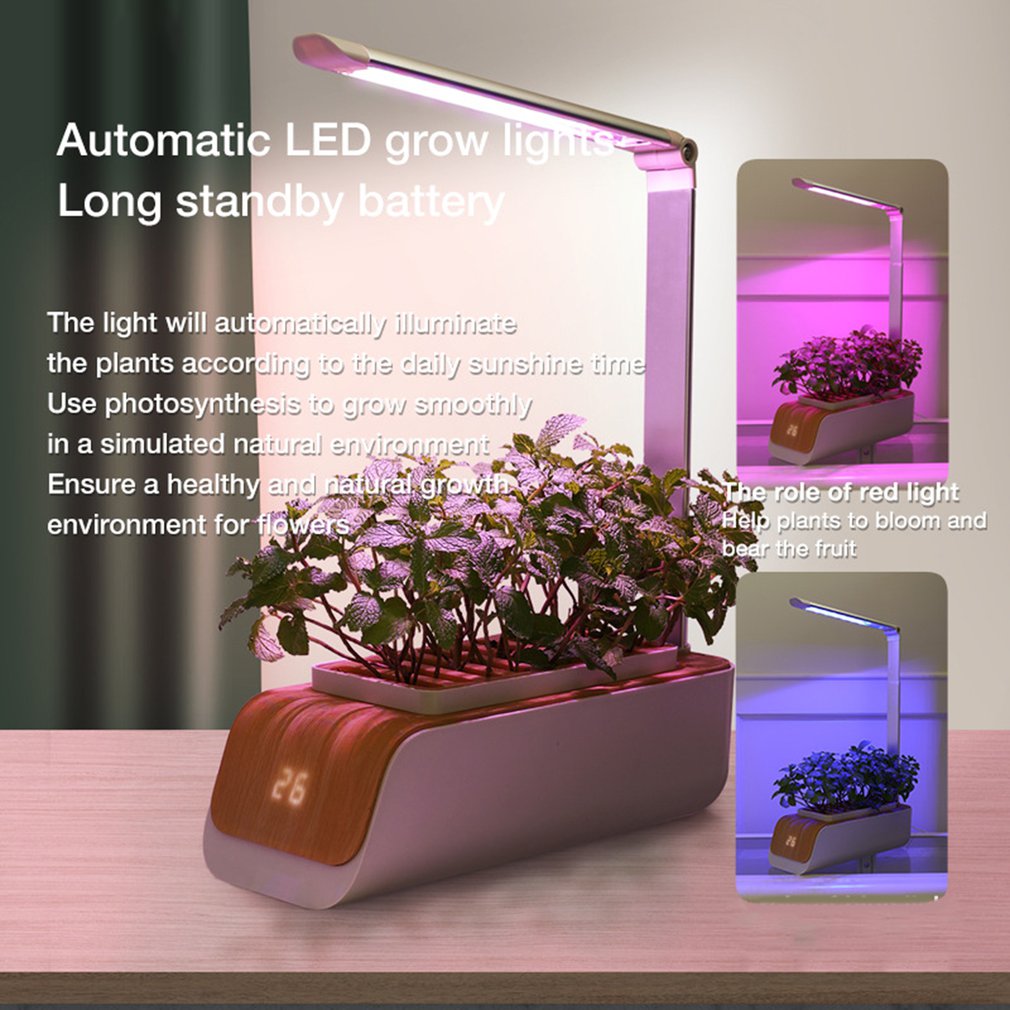 Self-Watering Flower Pot with Grow Light