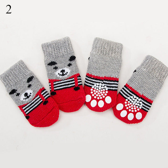 4 Pcs Set Knitted Pet Socks