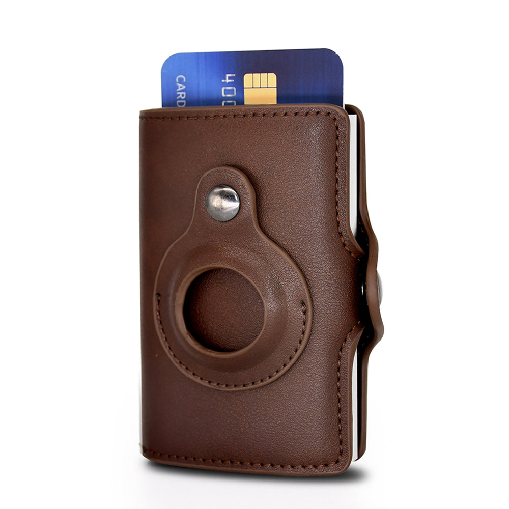 Leather RFID Wallet with AirTag Holder