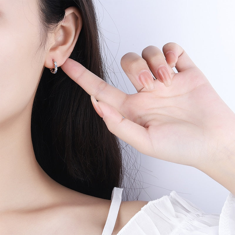 Sapphire Round Diamond Earrings