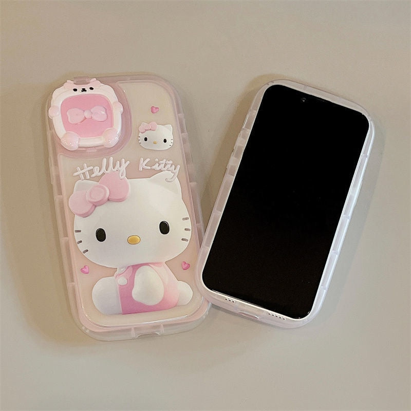 Hello Kitty Makeup Mirror Phone Case and Stand for iPhones