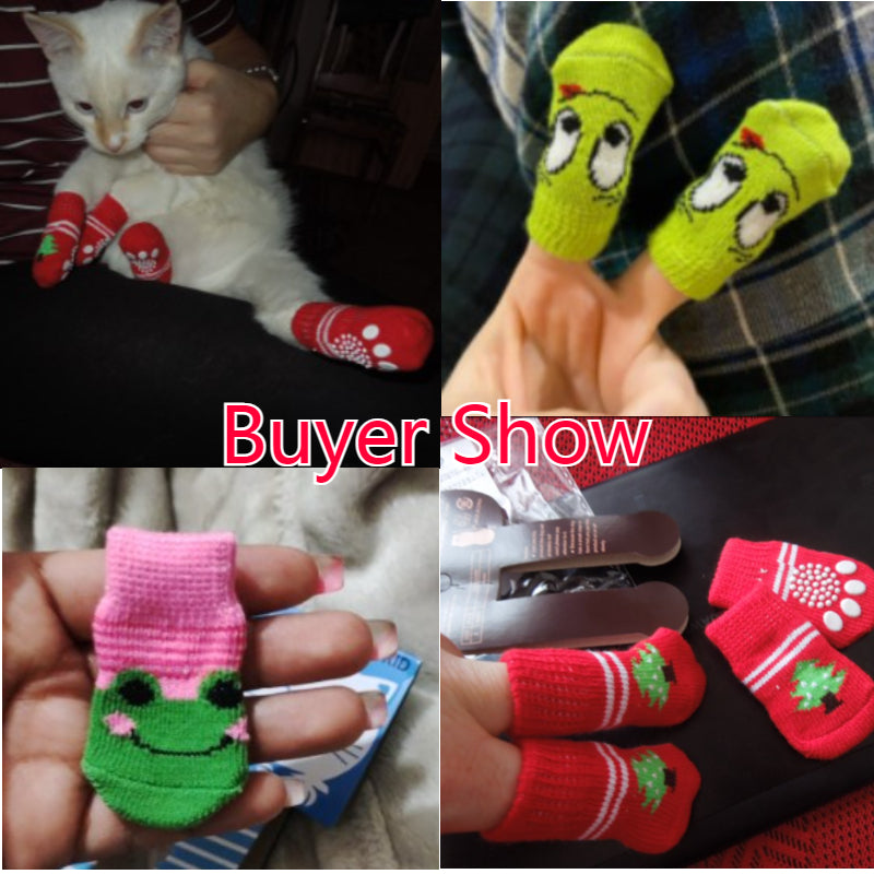 4 Pcs Set Knitted Pet Socks