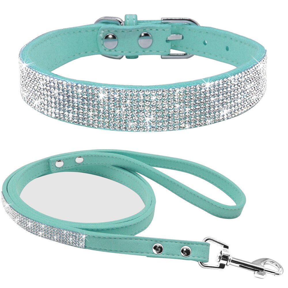 Rhinestone Pet Collar and Leash Set