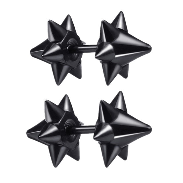 Black Punk Stud Earrings