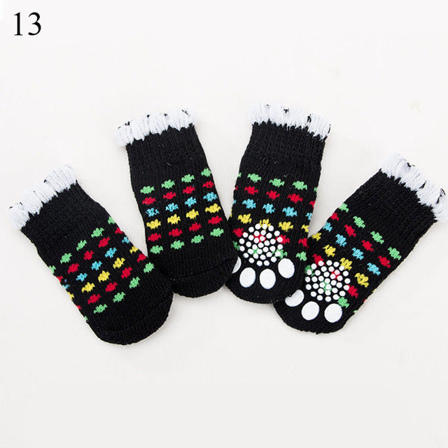 4 Pcs Set Knitted Pet Socks