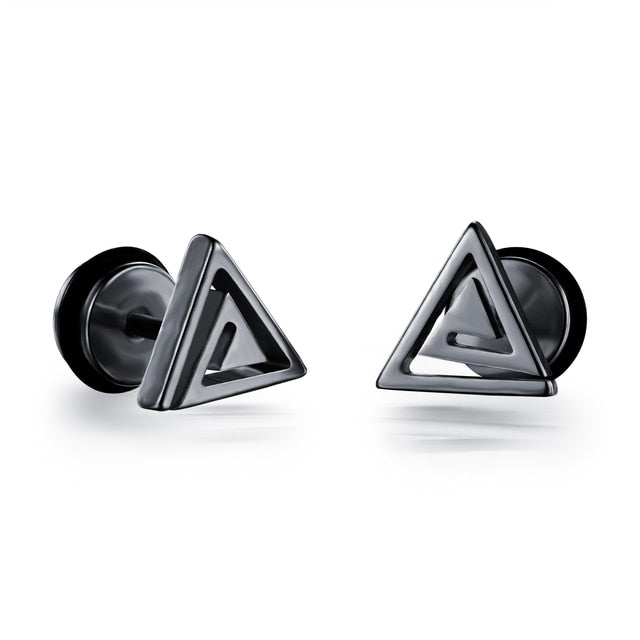 Black Punk Stud Earrings