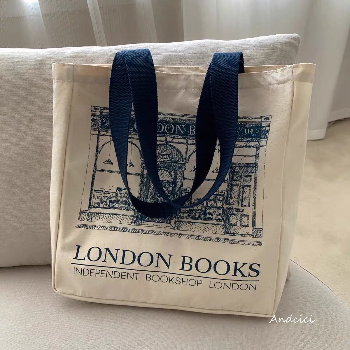 London Books Canvas Shoulder Bag