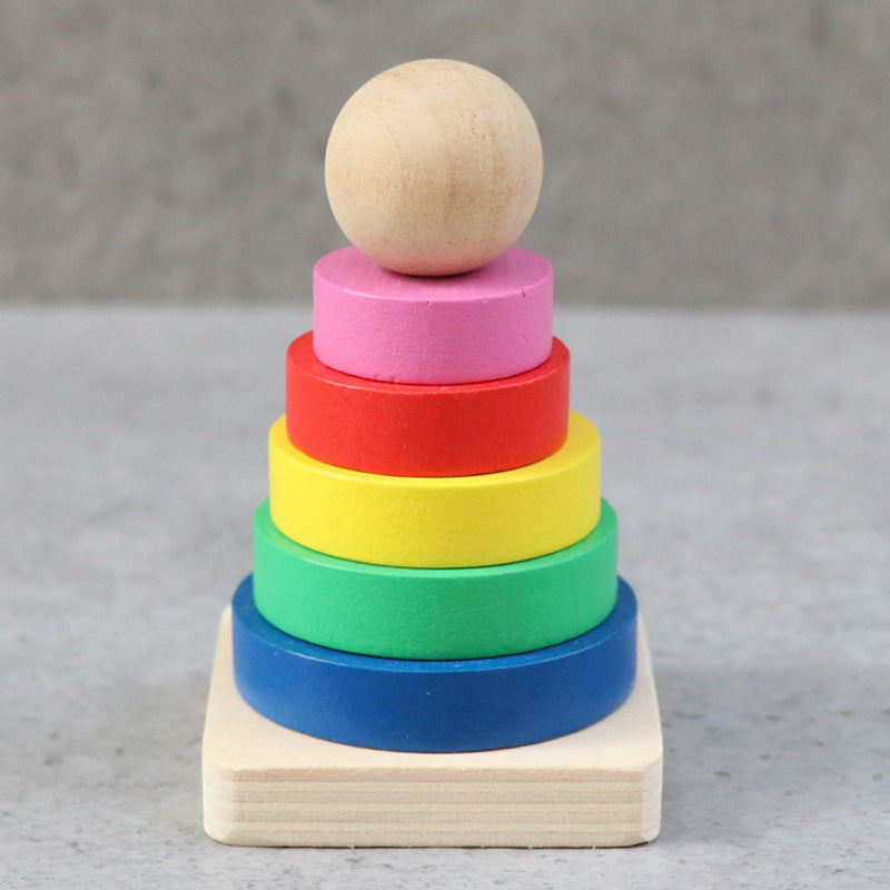 Wooden Rocket Sorting and Stacking Toy