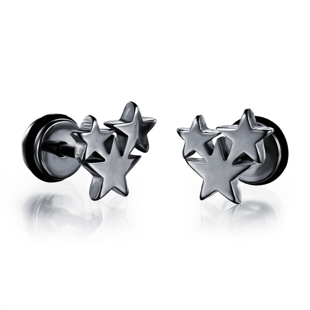 Black Punk Stud Earrings