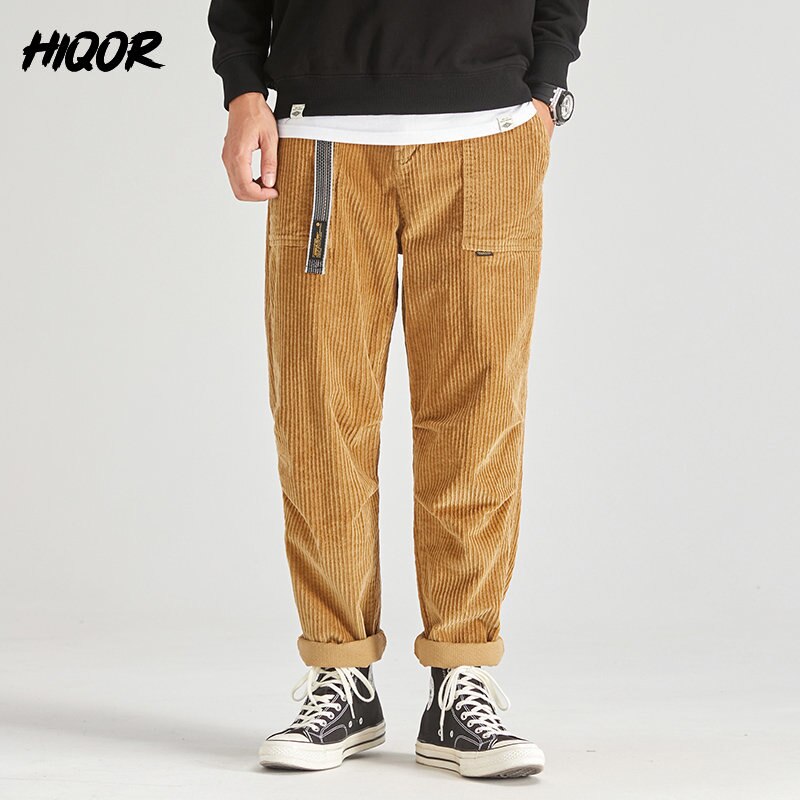 Men's Loose Corduroy Cargo Pants