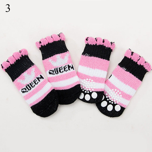 4 Pcs Set Knitted Pet Socks