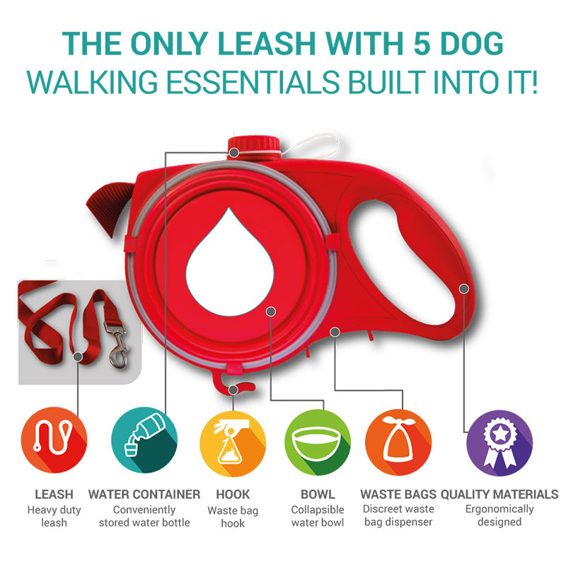 Multifunctional Pet Leash and Bowl