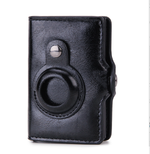 Leather RFID Wallet with AirTag Holder