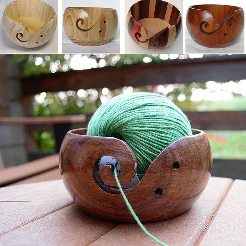 Wooden Yarn Storage Bowl