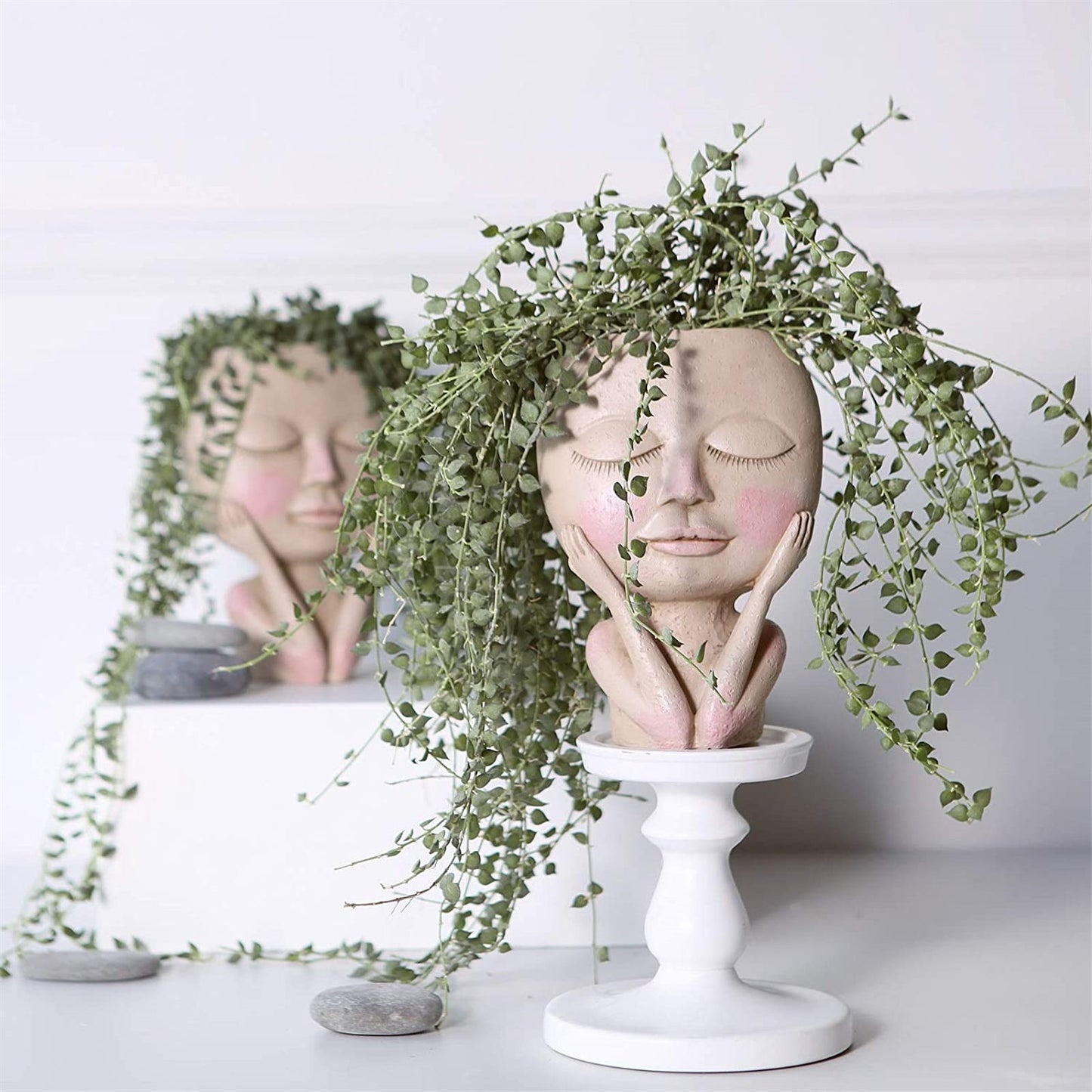 Girls Face Flower Planter