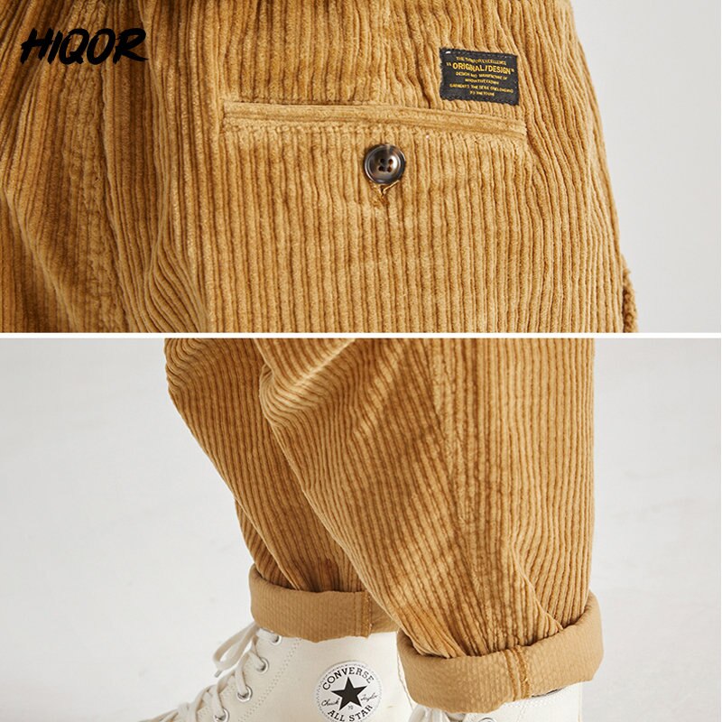 Men's Loose Corduroy Cargo Pants