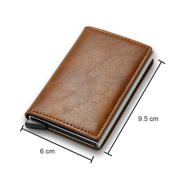 Leather RFID Wallet with AirTag Holder