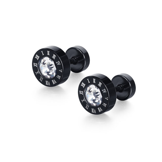 Black Punk Stud Earrings