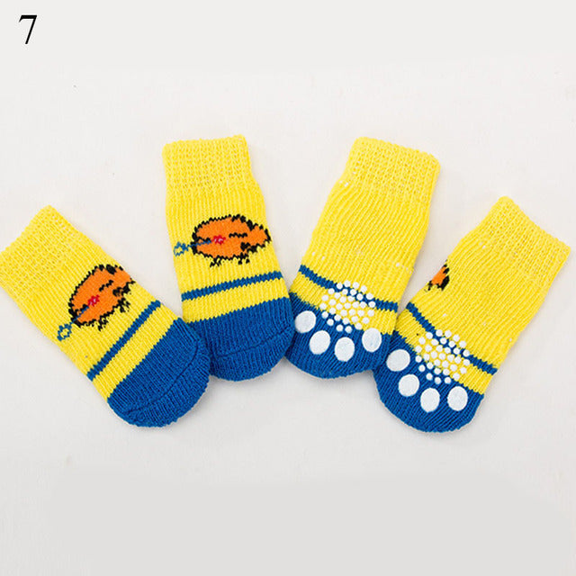 4 Pcs Set Knitted Pet Socks